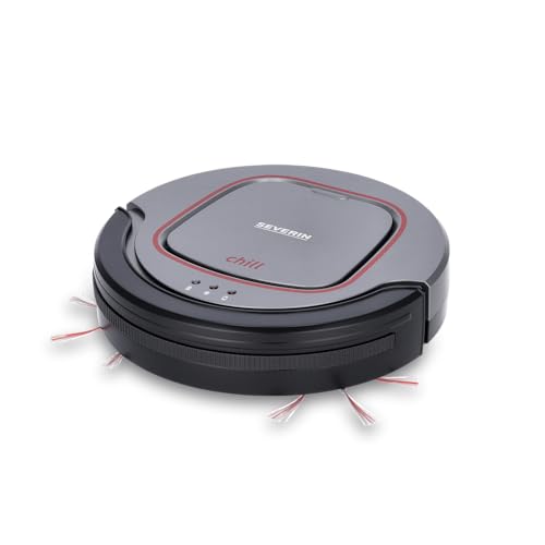 Severin RB 7025, Aspirateur Robot (Accu Li-Ions 12,8V, chill) Gris/Rouge/Noir