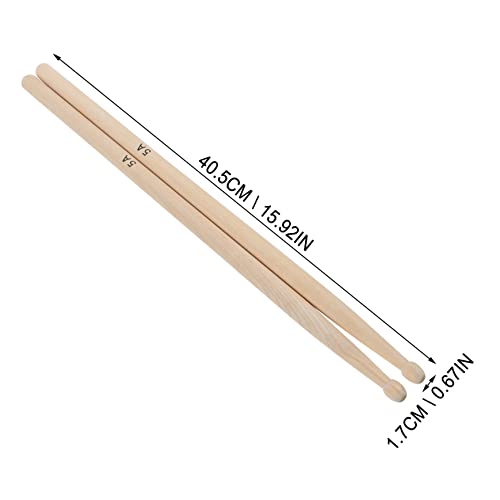 Baquetas de madera de arce Vaguelly, 1 par, diseño ligero y con agarre suave, para bateristas principiantes y profesionales, modelo 5A miniatura 7