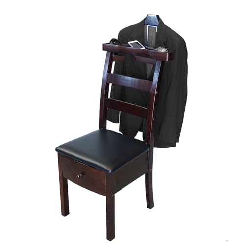 FOLREORP Valet Stand for Men Freestanding Suit Valet Stands for Women with Drawer and Storage Tray Men's Valet Stand with Contour Hanger and Trouser Bar for Entryway Office Living Room