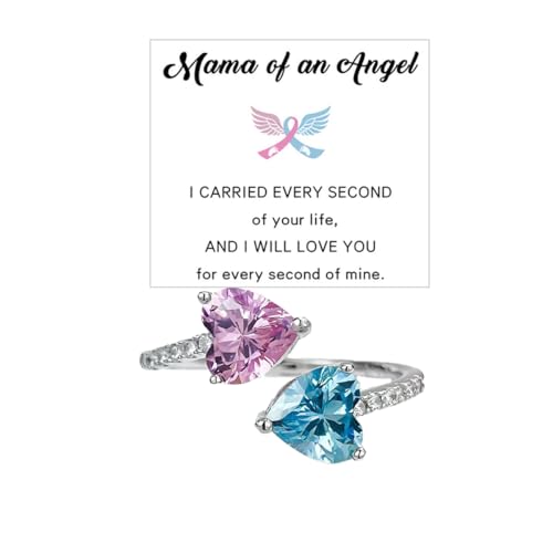 Bague Mama Of An Angel émail rose et oxyde de zirconium haut de gamme