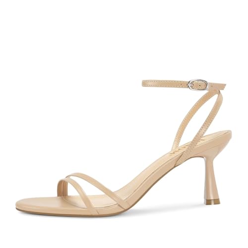 Image of ISNOM Womens Sandals with Round Toe Ankle Strap | Strappy Heels, Low Heels, Daily, Commute, Comfortable, Spring & Summer, Party, Womens Shoes, Arch Support