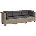 Produktbild vidaXL Gartensofa 3-Sitzer, Gartensessel mit Kissen, Modular Loungesofa für Garten Terrasse, Sofa Garnitur Gartenmöbel, Grau Poly Rattan