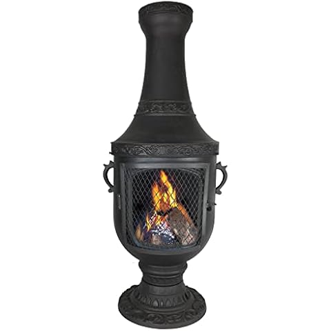 BLUE Rooster Venetian Grill Wood Burning Chiminea Charcoal Color Cover