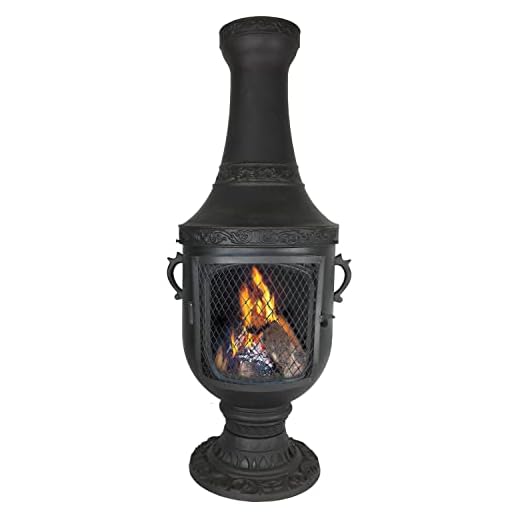 The Blue Rooster Venetian Grill Wood Burning Chiminea Charcoal Color