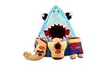 Bow Wow Pet Shark Hide & Seek Plush Dog Toy Set Teeth (4-Piece) Pet Teeth Teasing Toy (97659)