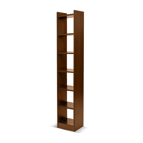 Image of Green Soul Alba 7 Shelves Engineered Wood Book Shelf | Multipurpose Wooden Bookshelf for Home, Bedroom, Living Room, Study Room, Kids Room | Organizer | Storage | 3 Year Warranty (Rolex Brown)