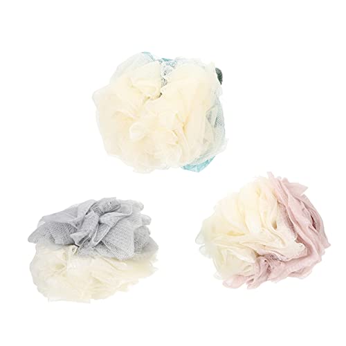 Ipetboom 1 Set Double Balls Exfoliating Shower Sponges for Relaxation Cleansing Compact Bathing Supplies for Home Travel Strong Foaming Easy to Use Random Color