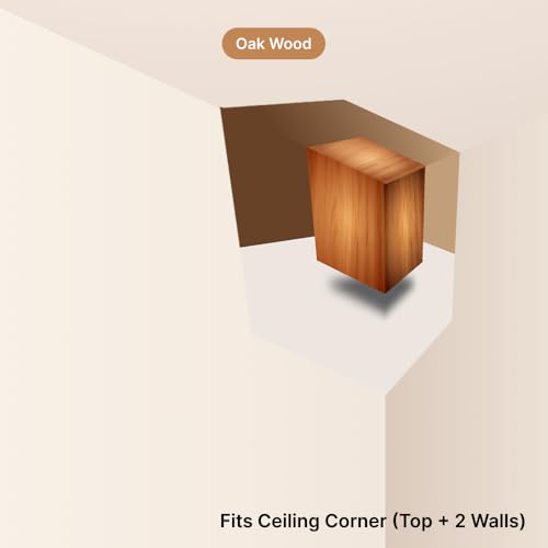 Image of ZenCube 3D Cube Illusion Corner Wall Sticker | Geometric Optical Illusion Vinyl Wall Decal for Wall & Ceiling | Self-Adhesive Peel & Stick | Modern Room Decor (Oak Wood, Large - 18X18 Inch)