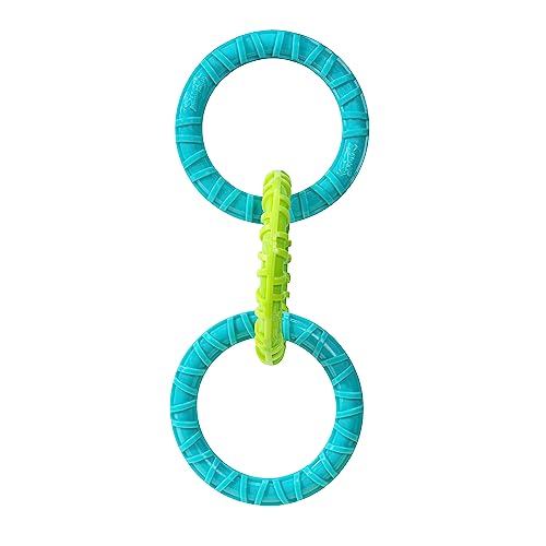 JAZ PET TOYS Wham-O Pets Chewla-Hoop Chain Tug - 3 Ring, Tug-of-War Dog Toy, blue/green - Image 3