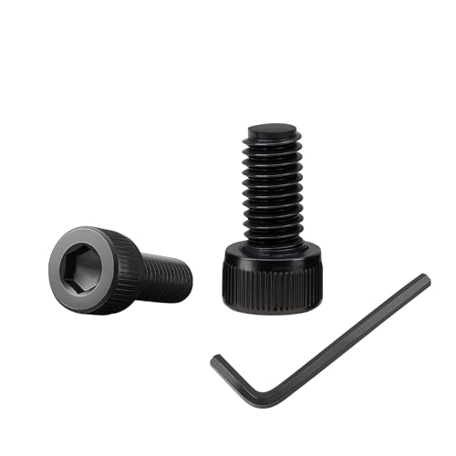 Lot de 100 vis à tête cylindrique avec six pans creux, vis à tête cylindrique avec 1 clé à six pans creux, filetage complet en acier au carbone (noires), pour éléments de fixation (M5, longueur : 8 mm