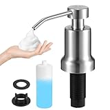 Yofidra Soap Dispenser for Kitchen Sink and Bathroom Countertop: Built in Foaming Sink Soap Dispenser Pump, Stainless Steel Foam Soap Pump with 17oz Under Counter Bottle