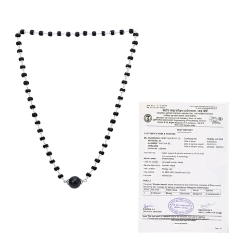 Divine Hindu Karungali Mala with Silver Coated cap and larger bead mala | 54 Bead Ebony Wood for Spiritual Healing,Protection & Meditation| Handcrafted Authentic prayer bead for Men & Women |Certified
