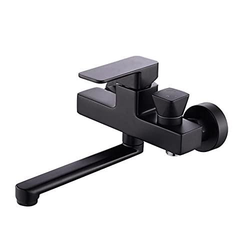 浴槽用蛇口 壁取り付け式 真鍮製 冷水・温水 回転式 浴室用シャワー蛇口 - ゴールデン(Chrome)