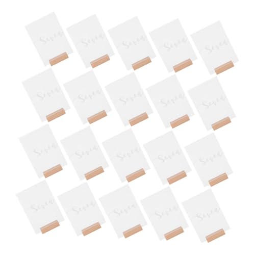 SOLUSTRE Elegant Wood Base Acrylic Wedding Table Numbers 20 Pack Frosted Sheet for Festive Decorations