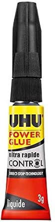 UHU Super Glue Control, 0.11 oz tube - Direct-Stop Technology, Bonds Plastic, Porcelain, Ceramics, Wood, Rubber