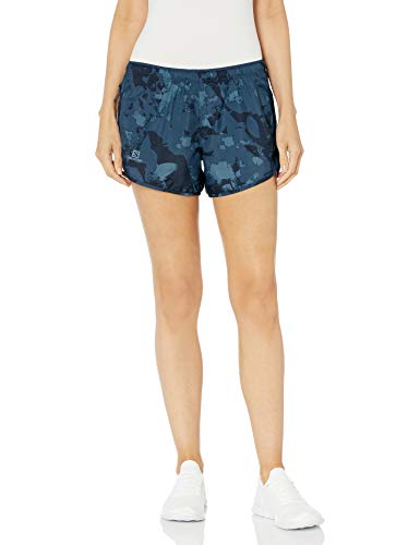 Salomon Women's Standard Agile Short W, Dark Denim/Print, M