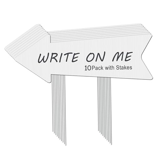 Hintyne Cartelli da Giardino da 8 Pezzi Cartello a Freccia da 17x6 Pollici con picchetti Perfetto per Feste di Compleanno