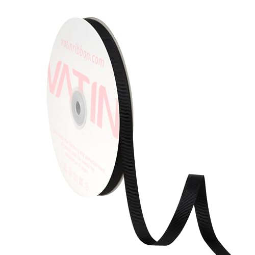 VATIN Black Grosgrain Ribbon, 3/8