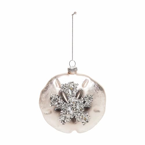 Gallerie II Glass & Gem Sand Dollar Ornament Silver