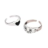 Das Paket beinhaltet: 1 x weinender Gesichtsring. 1 x schwarzer Herzring. 