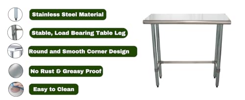 Image of 24 inch x 14 inch Open Base Work Table, 35 inch Tall, NSF