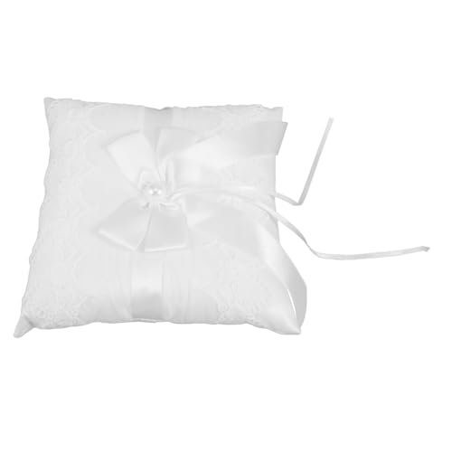 Holibanna Lace Pillow and Bowknot Versatile Bridal Cushion for Wedding Ceremonies and Home Decor Western Wedding Essential for Romantic Ceremonies