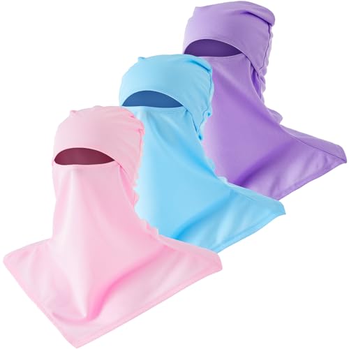 Image of SATINIOR 3 Piece Balaclava Face Cover Sun Protection Neck Cover Summer Balaclava for Men Women Outdoor Sports UV Protector
