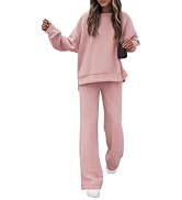 KIRUNDO Sweatsuits 2 Piece Outfit Matching Lounge Sweat Set | Airport Travel Outfit, Comfy Sweats...