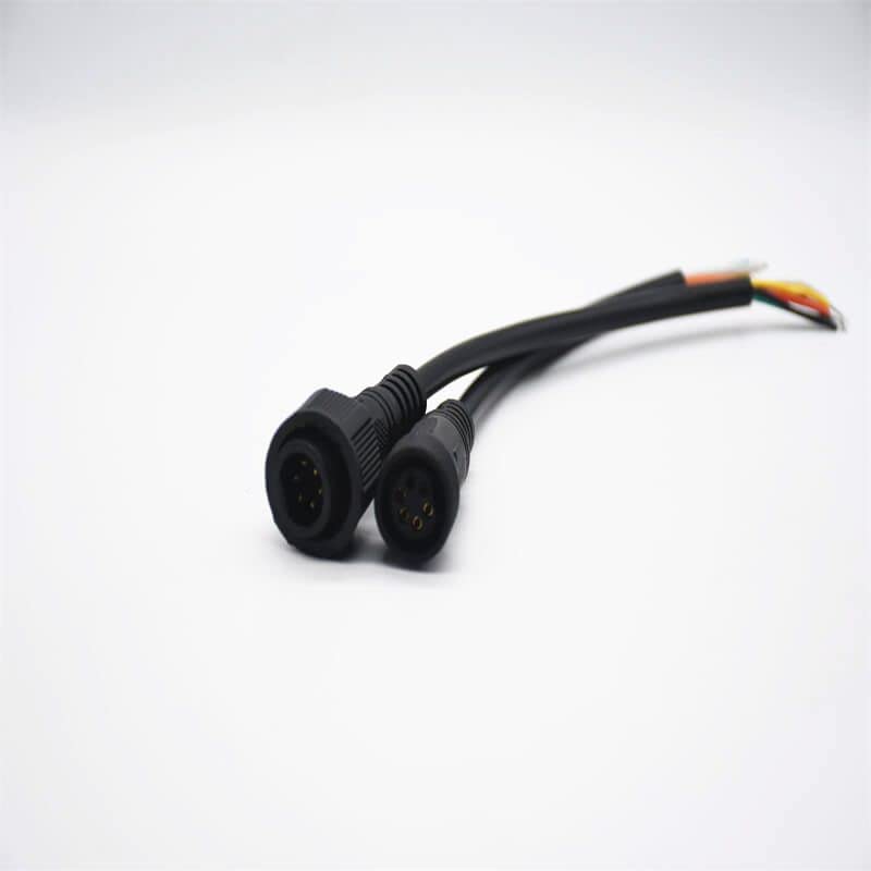M19 PVC Gold- Plated Copper 6Pin Male and Female Screw Joint Connector for AC/DC IP67 Nylon Waterproof 0.2M Length 6 * 0.5㎜² Cable for LED