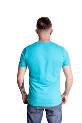Kit 5 Camisetas Masculinas Slim Gola Algodão Premium Coloridas by ZAROC (G, VERDE/AZUL CELESTE/AMARE