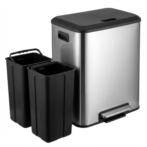 Caneca de basura de acero inoxidable con pedal 13 gal