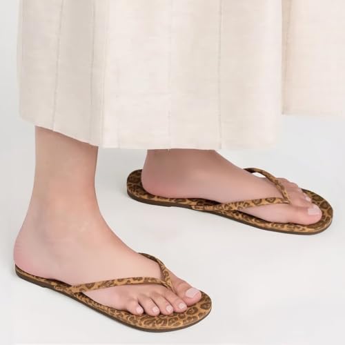 Image of Cheval Flat Leather Flip Flops for Women, Comfortable Dressy Thong Sandals 2026 Summer and Spring Vacation Essentials, Chanclas Para Mujer