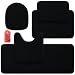 Elvoki 5 Piece Bathroom Rugs Set - Soft Non Slip Memory Foam Large Bathroom Rug Mats - Perfect Combination of Luxury and Comfort - Black/Sea Design