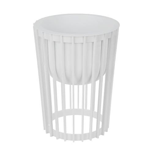 DIKEL - Supporto per fiori Ø 30 cm x H 40 cm | Porta piante in robusto plastica, utilizzabile su entrambi i lati | Fioriera per interni ed esterni | Tavolo per piante moderno e pratico | Bianco