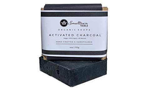 Organic Activated Black Charcoal Soap Bar - All Natural, Detoxifying, Unscented, Surfactant Free