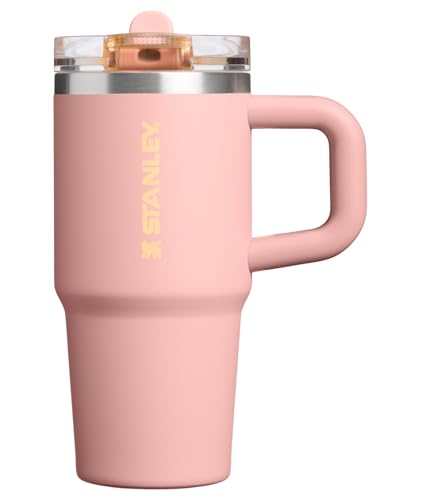 Image of STANLEY Quencher ProTour Flip Straw Tumbler with Leakproof Lid 14 oz | Built-In Straw & Handle | Cupholder Compatible for Travel | Insulated Stainless Steel Cup | BPA-Free | Peach Rose
