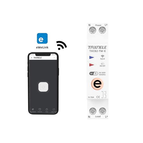 eWeLink WiFi Smart Interruttore Interruttore Tempo Relè Timer 1P + N 10A 16A 20A 25A 32A 40A 63A 110V 220V Telecomando Wireless Compatibile con Google Home e Alexa (16A)