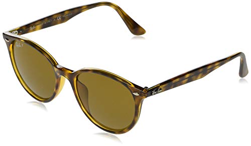 RB4305F Round Asian Fit Sunglasses, Havana/Polarized Brown, 53 mm
