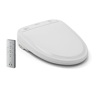 TOTO SW583#01 S350E Electronic Bidet Toilet Seat with Cleansing Warm, Nightlight, Auto Open and Close Lid, Instantaneous Water Heating, and EWATER+, Round, Cotton White