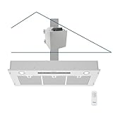Awoco 14-1/2”D Super Quiet Split Insert Ceiling Mount Stainless Steel Range Hood, 4-Speed, 1000...
