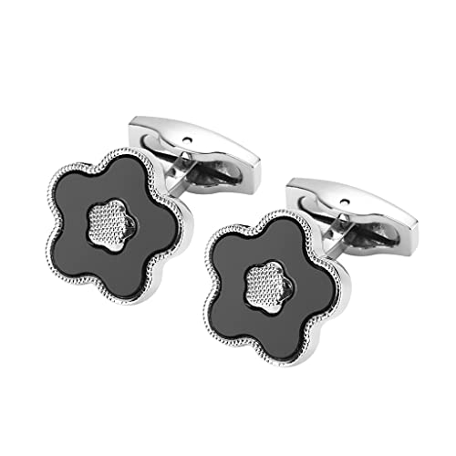 Gemelos de flor para camisa regalo de aniversario original con estuche para hombres