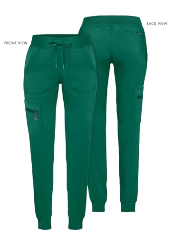 Adar Pro Scrubs for Women - Ultimate Yoga Jogger Scrub Pants - P7104 - Hunter Green - XS - Thumbnail 5