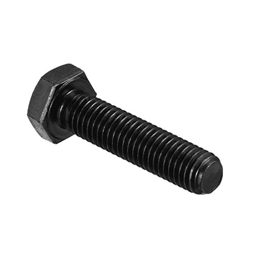Image of uxcell M10x45mm Hex Head Screw Bolts Fastener Grade 8.8 Carbon Steel Black 8pcs