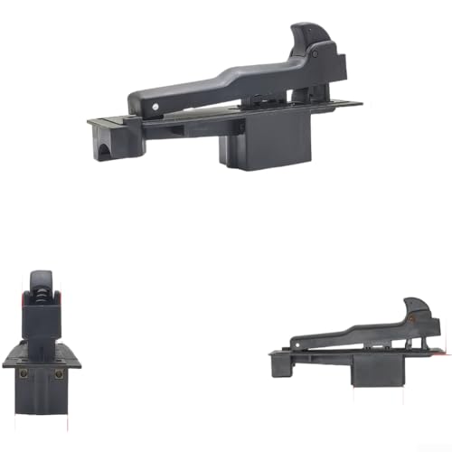 Angle Grinder Switch, 12A 250V Power Switch Replacement Part Compatible with 180 230mm Large Grinders, Metal Plastic Black