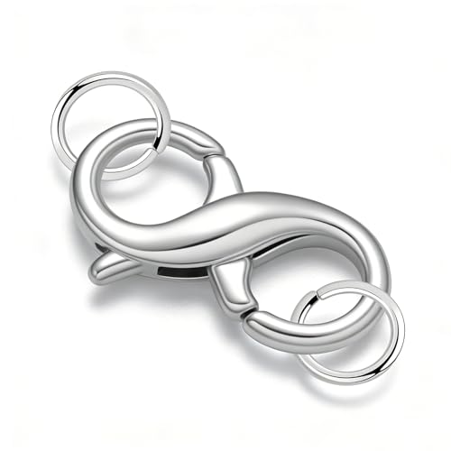 Image of Necklace Clasp, Double Opening Lobster Clasps, Sterling Silver Necklace Clasp and Closures for Jewellery Making and Repair, Solid 925