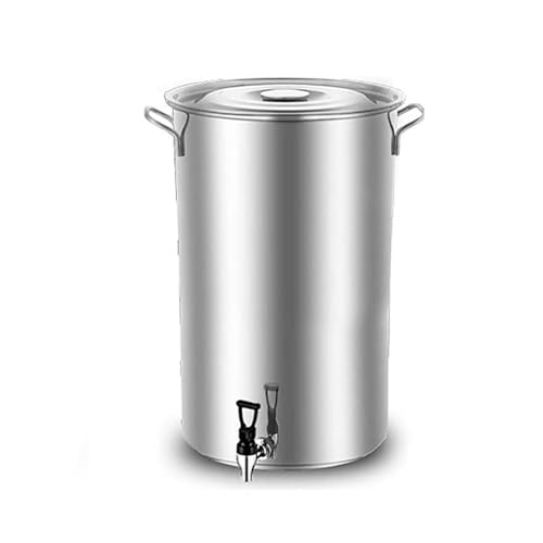 IvyLoutish Olla con Grifo, Olla Multifuncional con Tapa, Cubo de Acero Inoxidable 304, Cubo de Gran Capacidad, Cubo de Agua Caliente para Restaurante, Compatible con té, un Solo Color, 30 x 40 cm