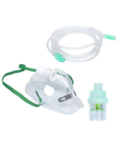 Image of Universal Nebulizer Mask Kit with Tubing & Medicine Cup - Child Size, Soft PVC Oxygen Mask for Compressor Nebulizer Machine, Medical Grade, Easy to Clean (Pack of 2)