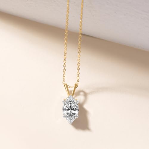 IGI Certified Lab Grown Diamond - Pendant Necklace for Women | 14K White Yellow Gold Solitaire Diamond with Gold Chain| E-F Color, VS-VVS Clarity - 2 to 10 Carat TW2