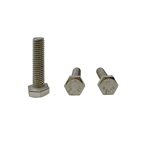 Image of M6 Hex Bolt, M6-1.0 x 25mm Hex Head Screw Bolts, 304 Stainless Steel, Fully Threaded, Plain Finish, Hex Tap Bolts 20Pcs (M6x25mm)