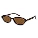 SOJOS Retro Rectangle Polarized Sunglasses for Women Men Trendy Hexagon Narrow Chic Y2K Sunnies SJ2629, Dark Brown Frame/Brown Lens